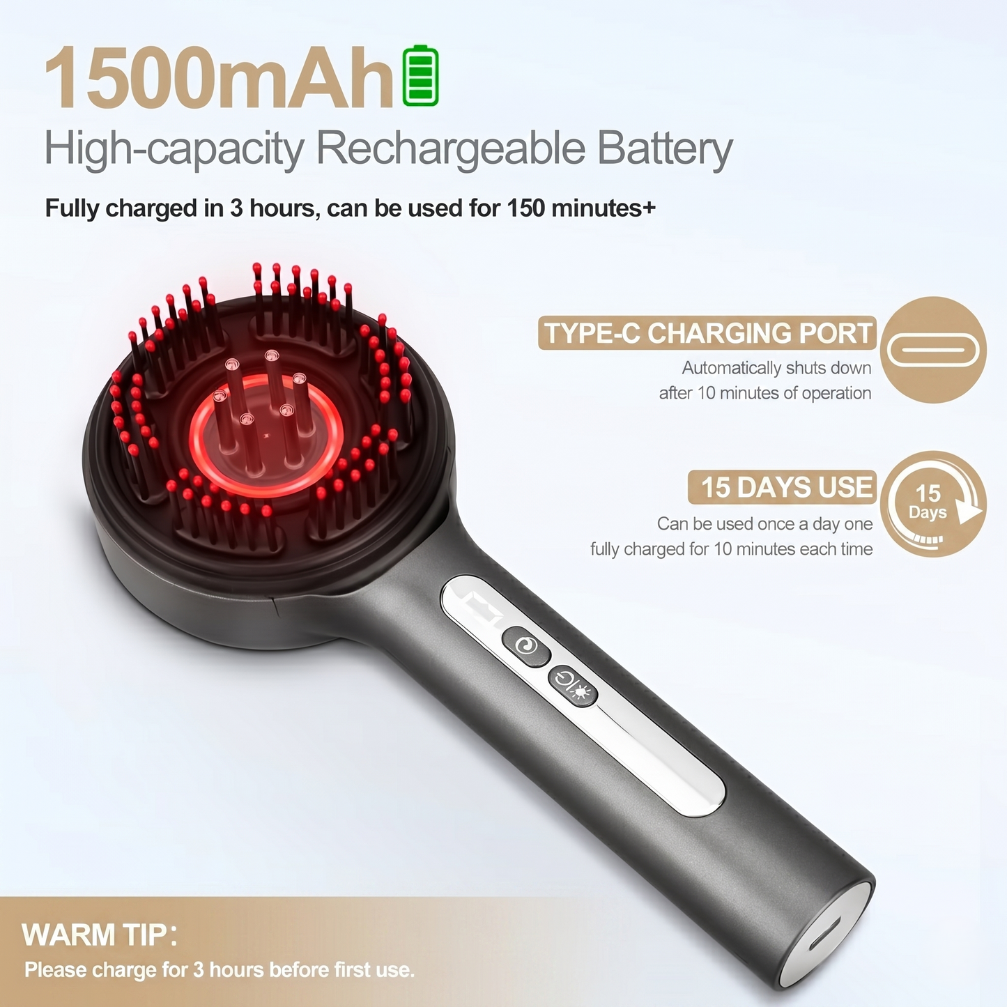 Kovelli™ Heated Scalp Massage Oil Applicator Brush