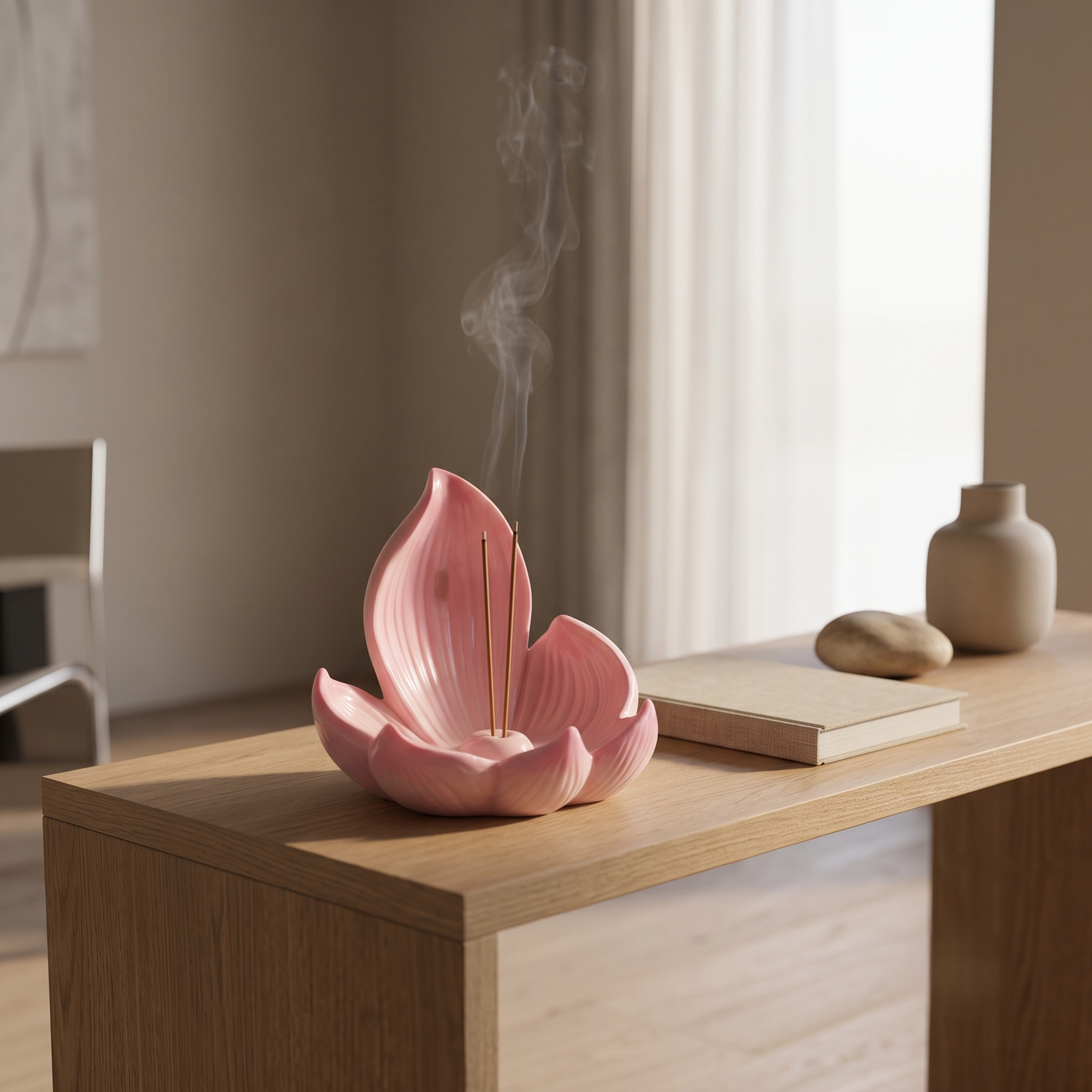 Small Lotus Resin Incense Stick Holder & Ash Catcher