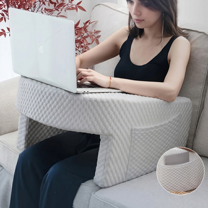 Ergonomic Reading & Laptop Support Cushion with Side Pockets