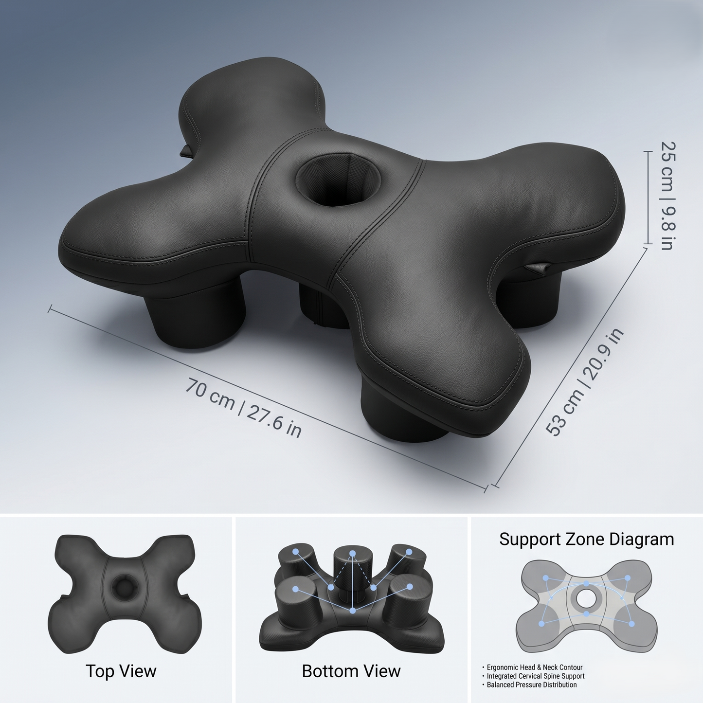 Kovelli Ergonomic Side Sleeper Pillow with Ear Hole