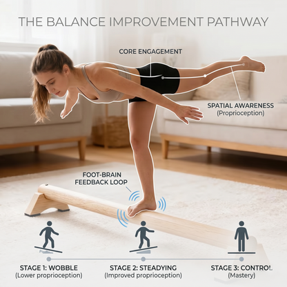Wooden Balance Trainer Bar – At-Home Stability & Coordination Training Tool