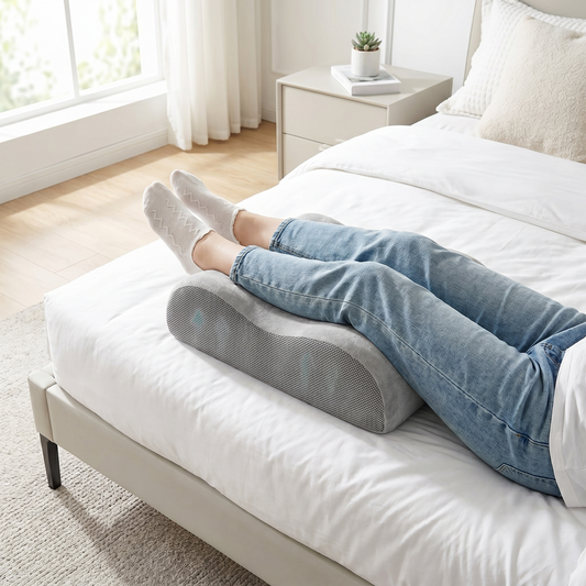 Memory Foam Leg Elevation Support Pillow with Dual-Leg Contour Design