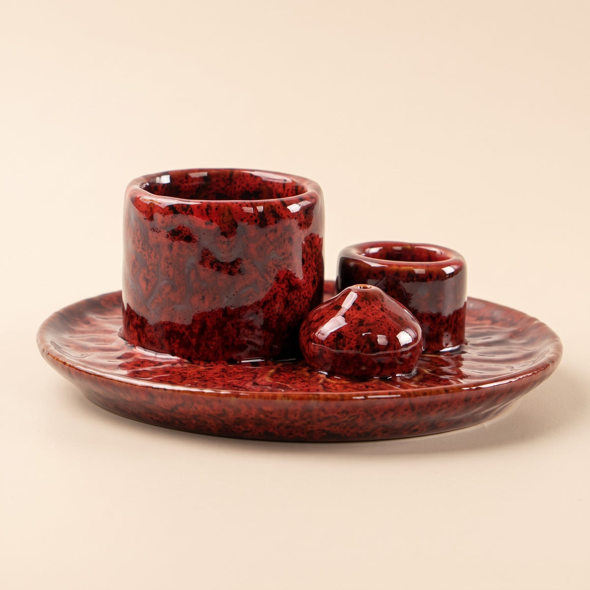 4-in-1 Ceramic Incense, Sage, Palo Santo & Candle Holder