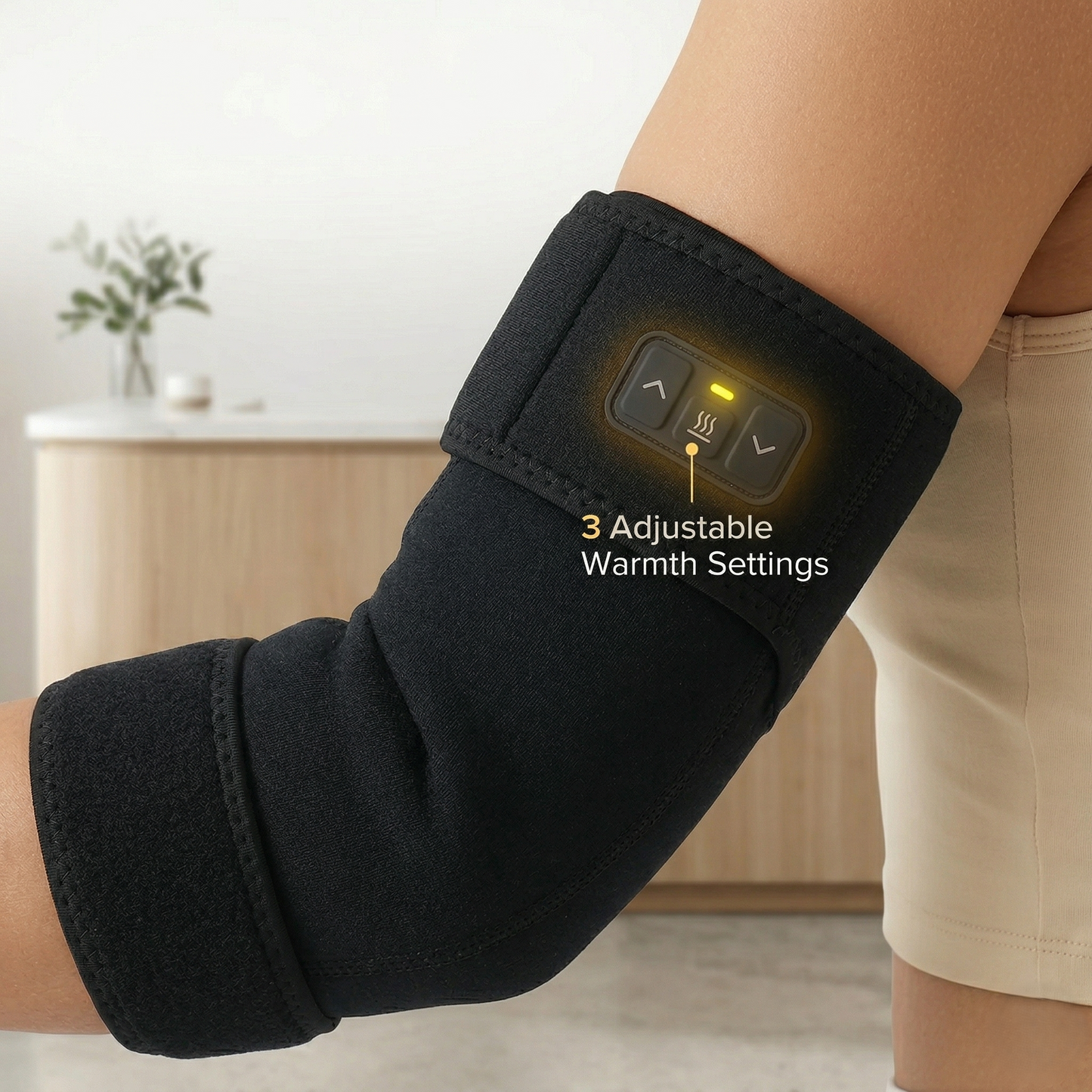 Heated Compression Elbow Sleeve with Adjustable Warmth & Massage Modes