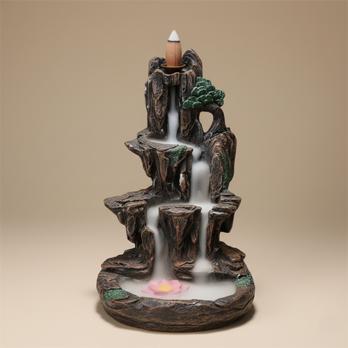 Zen Incense Holder with Mountain Landscape Design