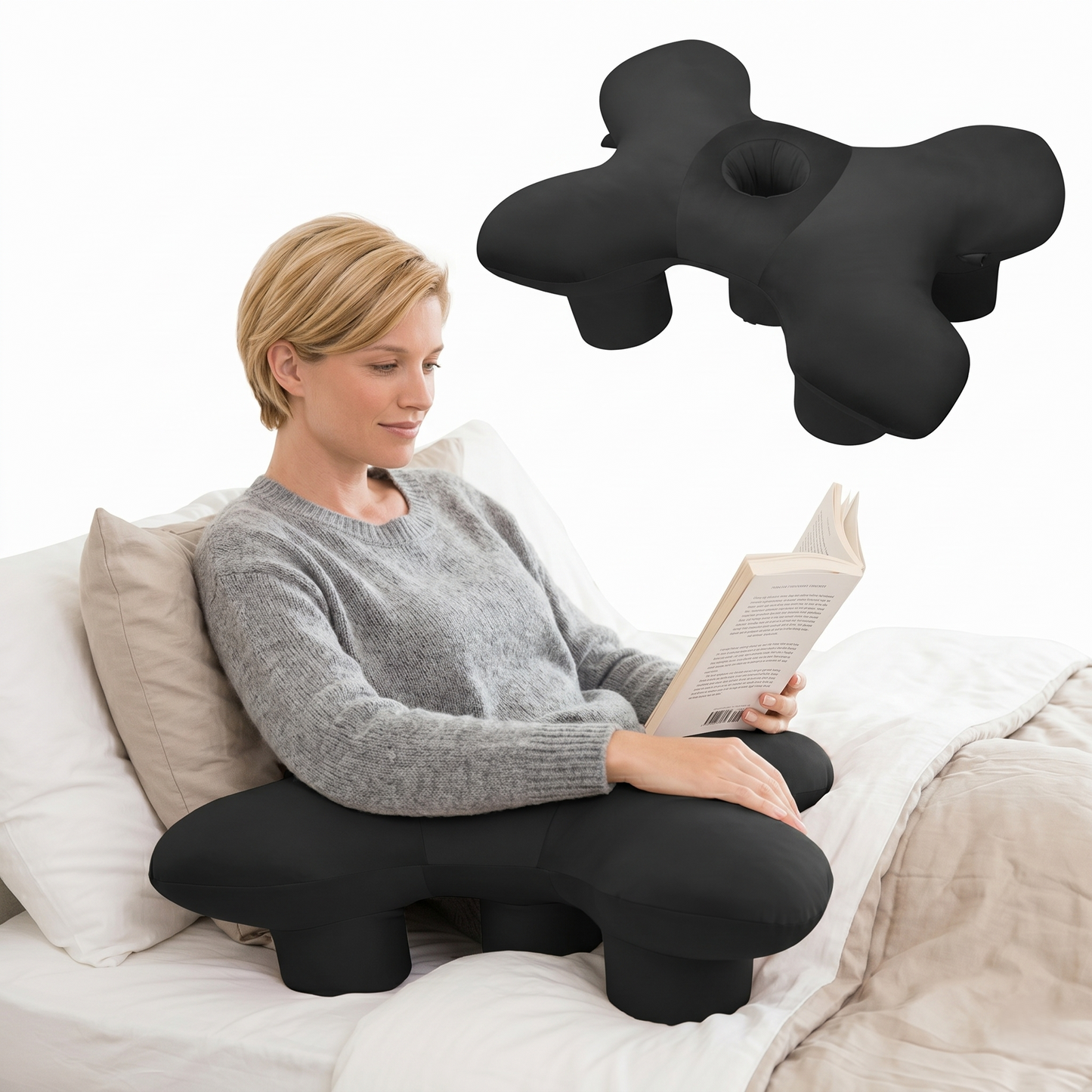 Kovelli Ergonomic Side Sleeper Pillow with Ear Hole