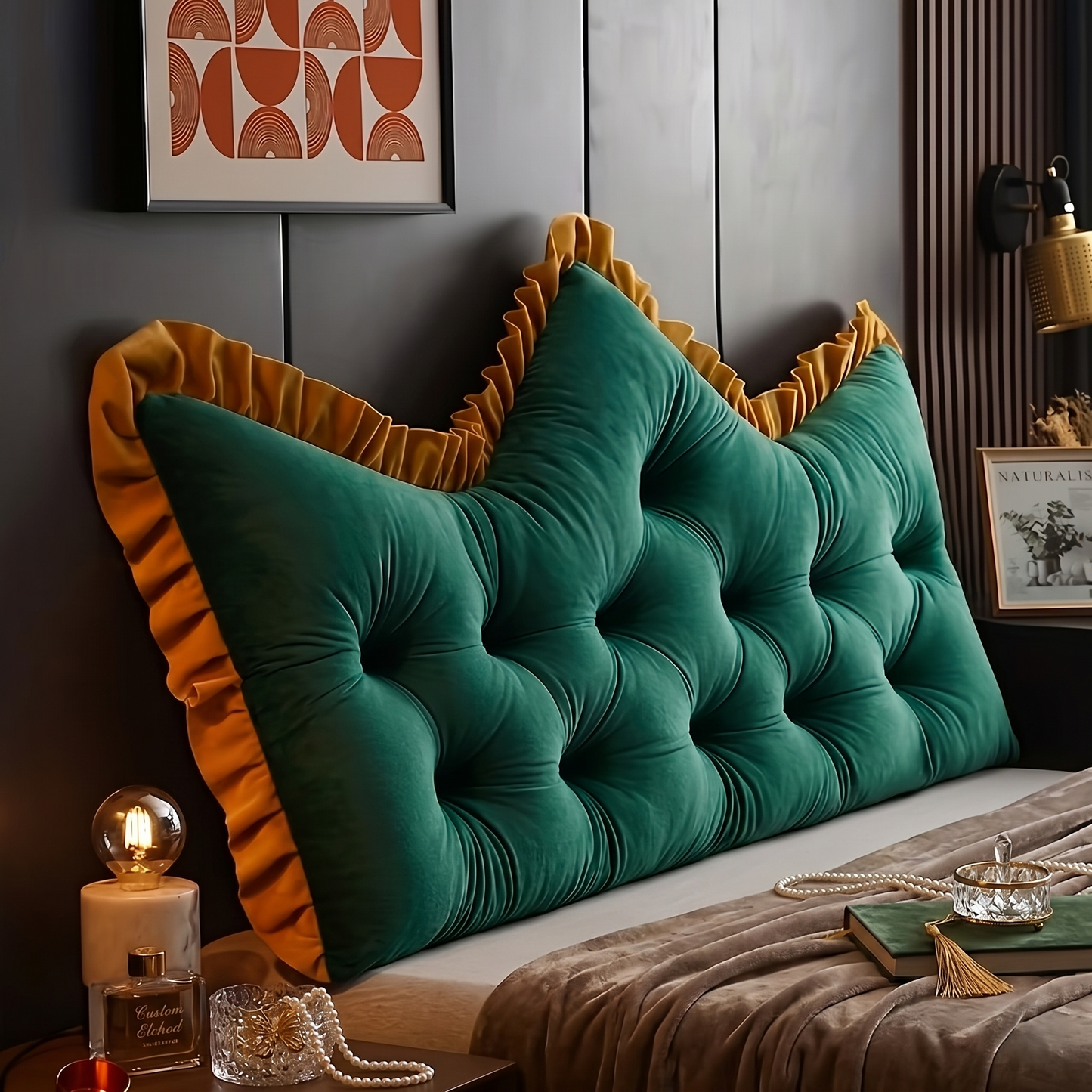 Kovelli™ Plush Tufted Headboard Pillow Backrest Cushion