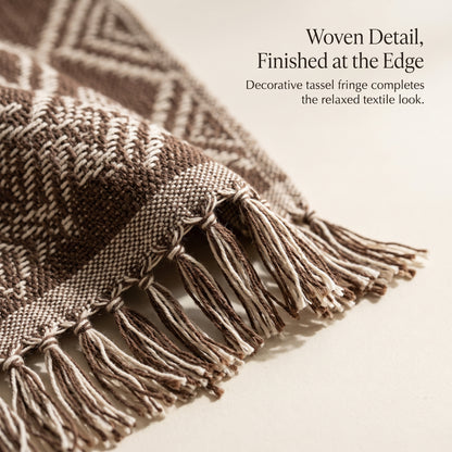 Geometric Anti-Slip Sofa Throw Cover with Tassel Fringe