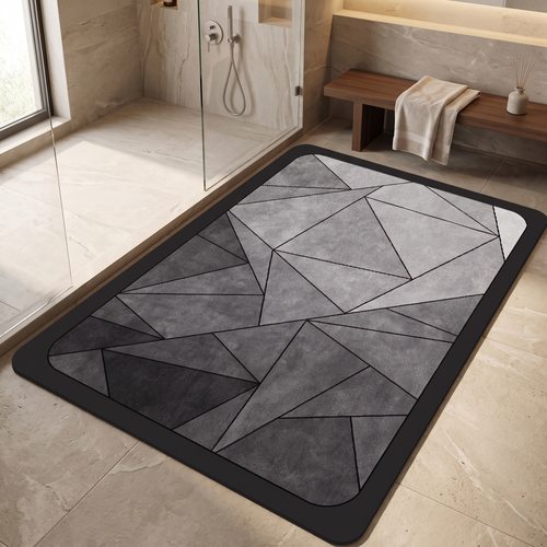 Geometric Quick-Dry Absorbent Non-Slip Floor Mat