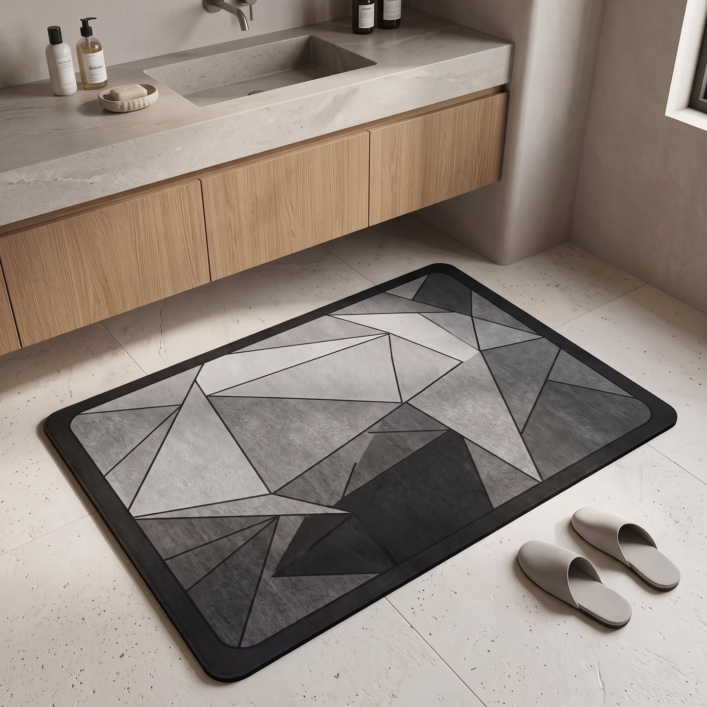 Geometric Quick-Dry Absorbent Non-Slip Floor Mat