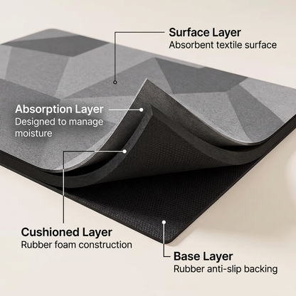 Geometric Quick-Dry Absorbent Non-Slip Floor Mat