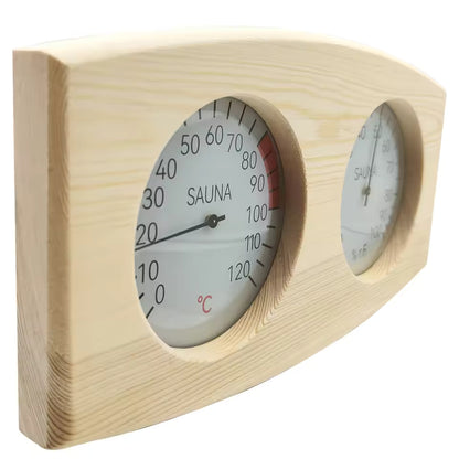 Wood Sauna Thermometer and Hygrometer Wall Mount Gauge