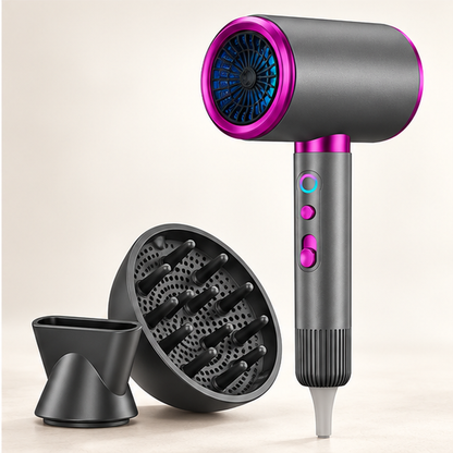 High-Speed Hair Dryer with LED Temperature Halo & Styling Attachments
