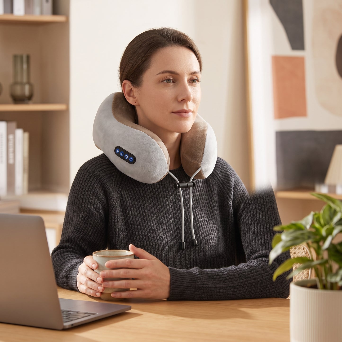 Heated U-Shaped Kneading Neck Massager with Vibration