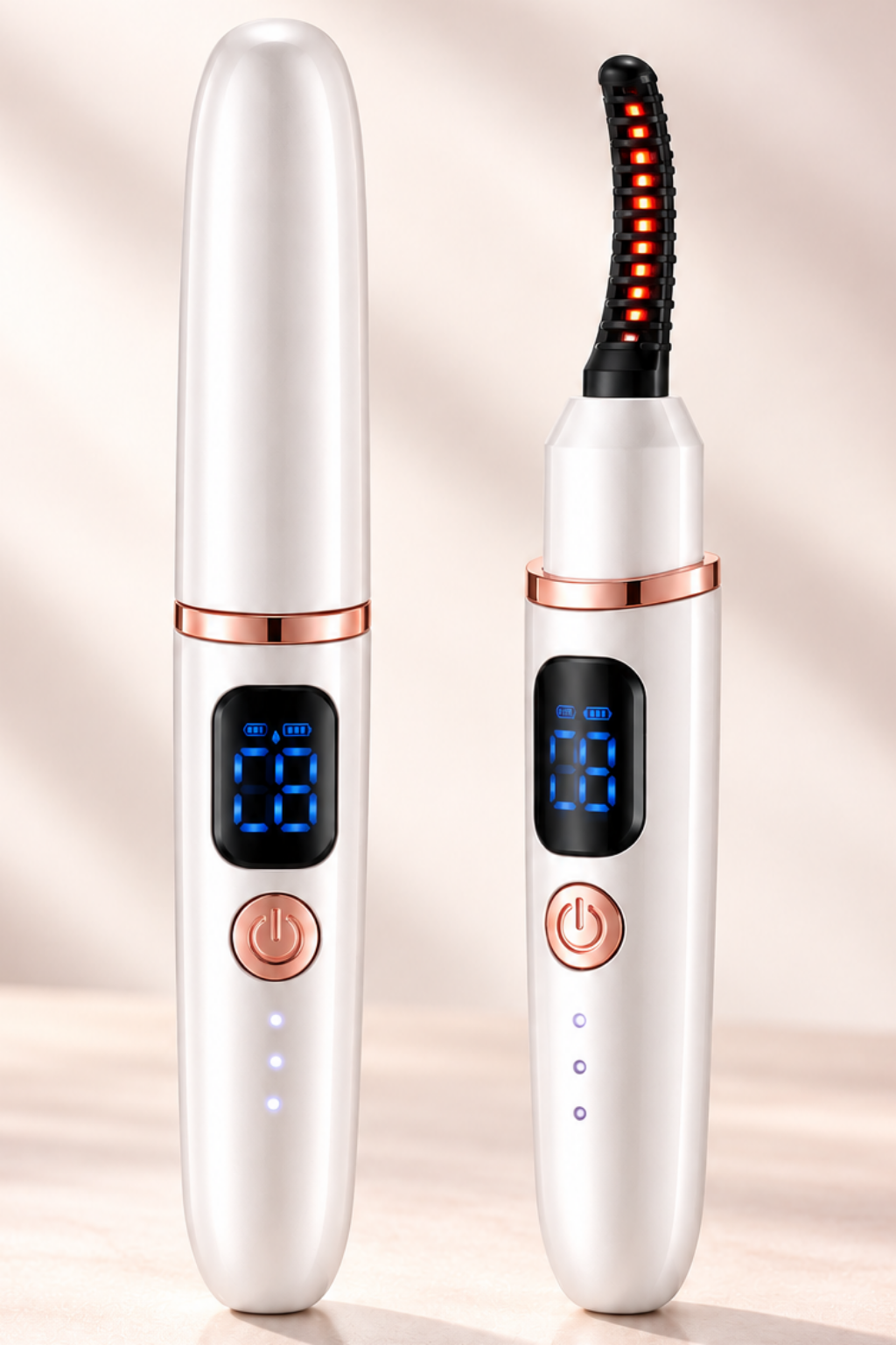 Rechargeable Heated Eyelash Curler with 3 Temperature Settings & Digital Display