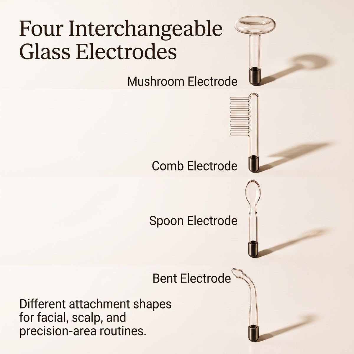 High-Frequency Facial & Scalp Beauty Wand with 4 Glass Electrodes