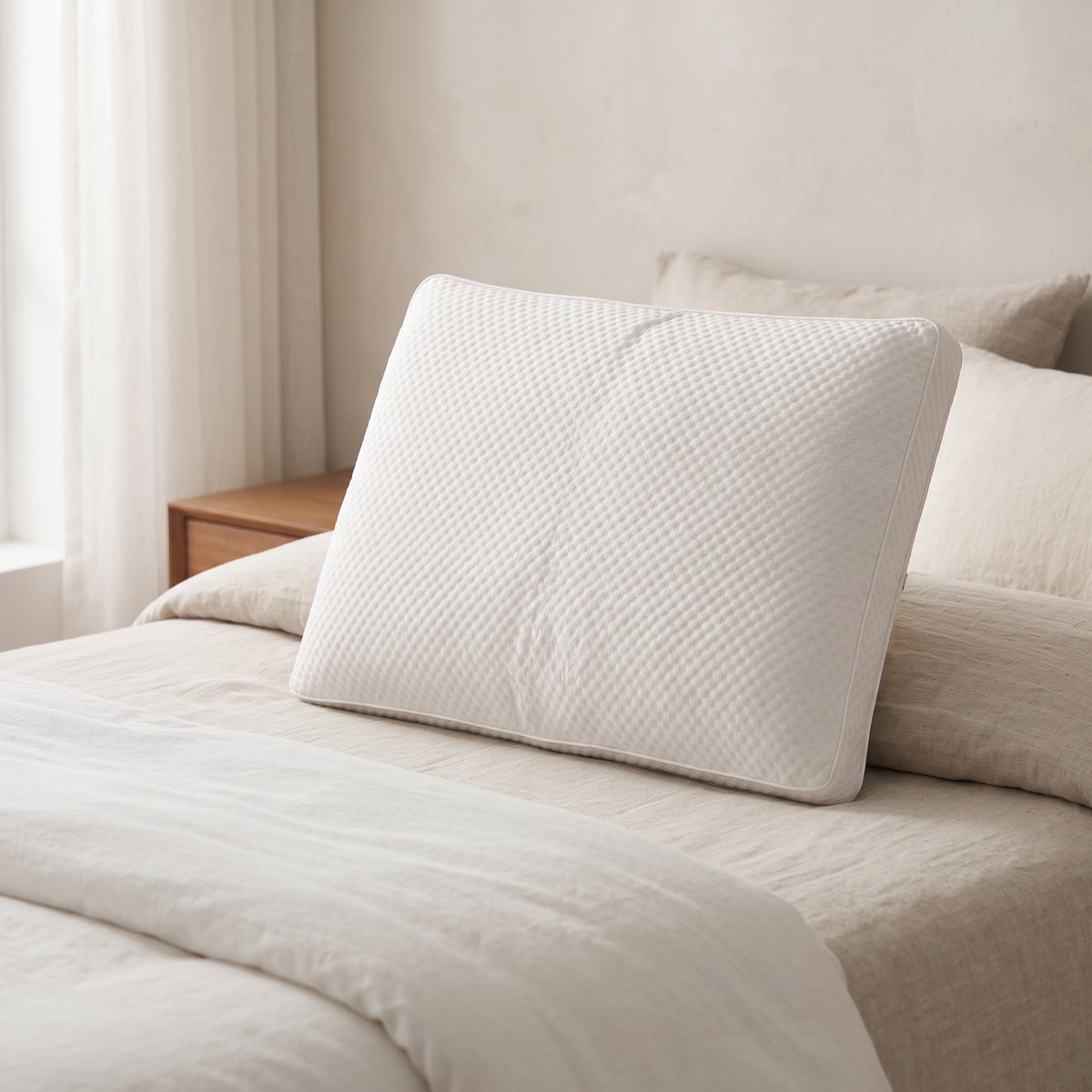 High-Rebound Sleeping Pillow with Breathable Knit Cover