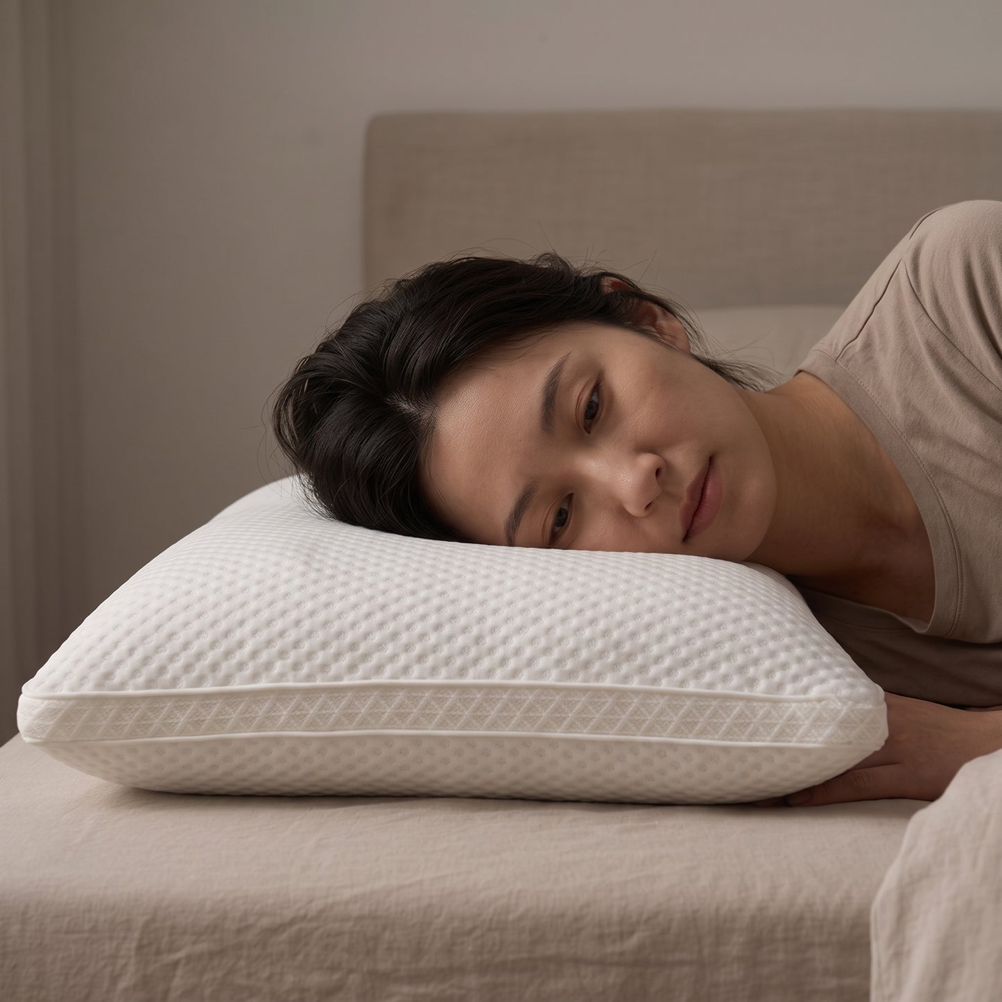 High-Rebound Sleeping Pillow with Breathable Knit Cover