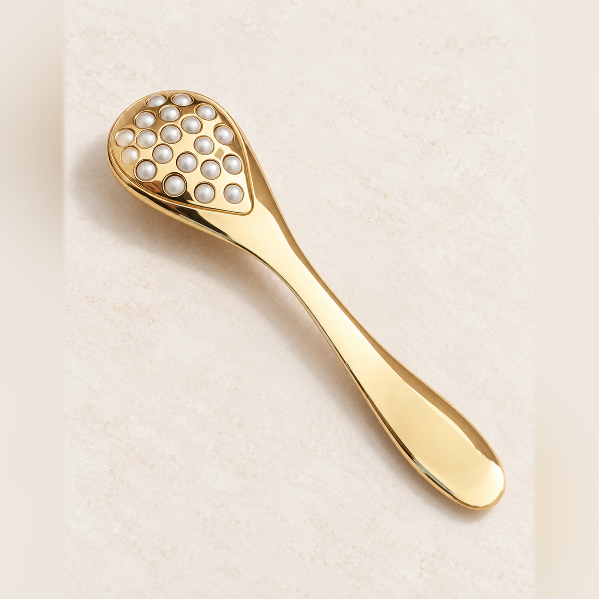 Dual-Sided Facial Massage Spoon with 18-Bead Roller