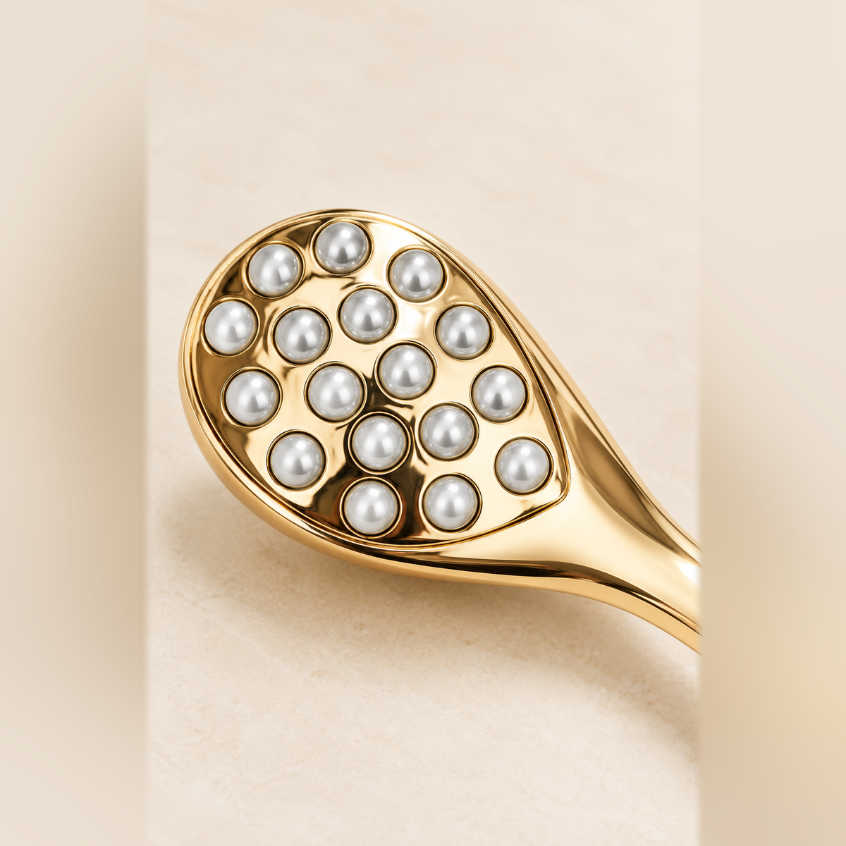 Dual-Sided Facial Massage Spoon with 18-Bead Roller