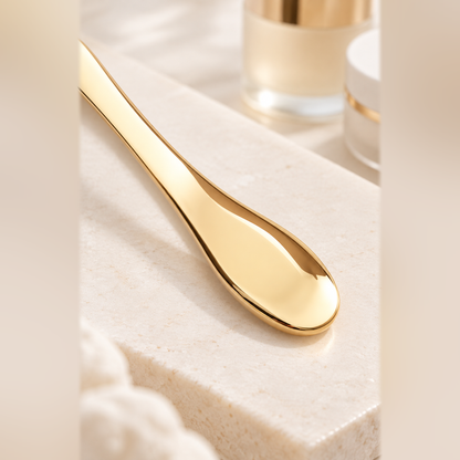 Dual-Sided Facial Massage Spoon with 18-Bead Roller