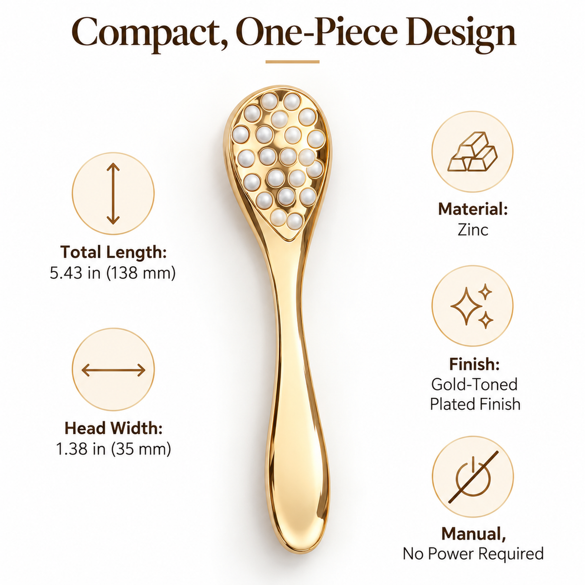 Dual-Sided Facial Massage Spoon with 18-Bead Roller