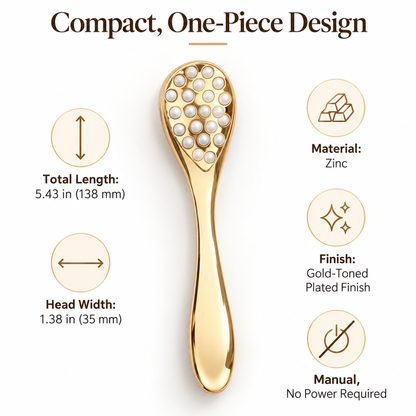 Dual-Sided Facial Massage Spoon with 18-Bead Roller
