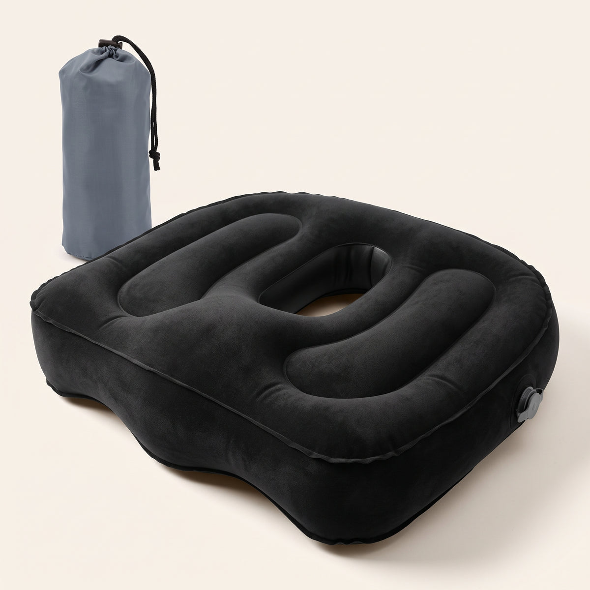Inflatable Contoured Seat Cushion with Center Opening