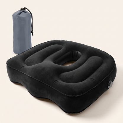 Inflatable Contoured Seat Cushion with Center Opening