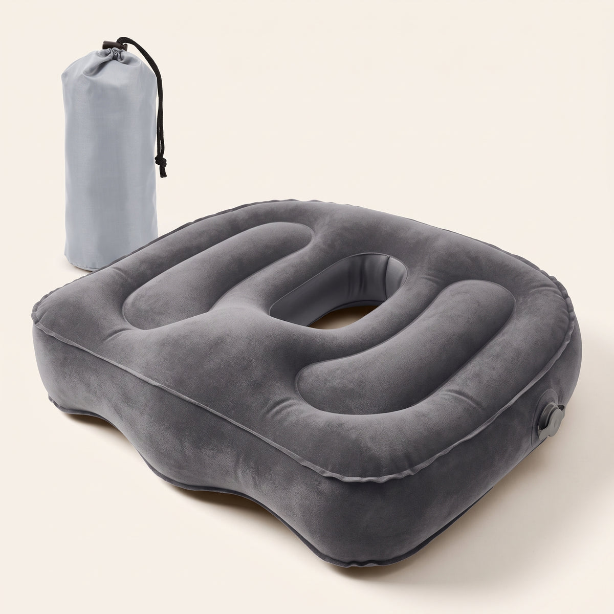 Inflatable Contoured Seat Cushion with Center Opening