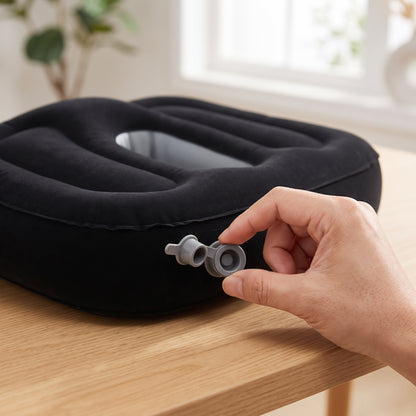 Inflatable Contoured Seat Cushion with Center Opening