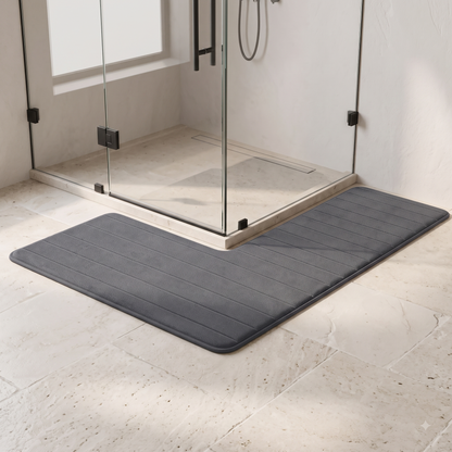 L-Shaped Absorbent Non-Slip Bathroom Floor Mat
