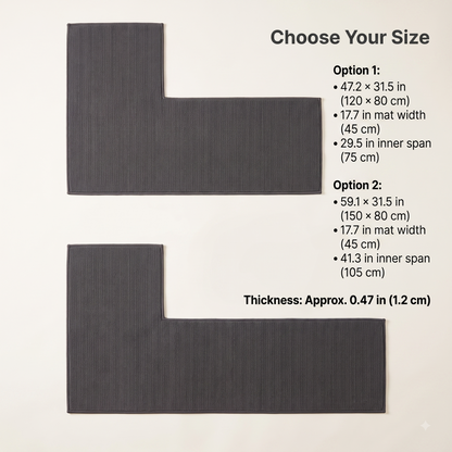 L-Shaped Absorbent Non-Slip Bathroom Floor Mat