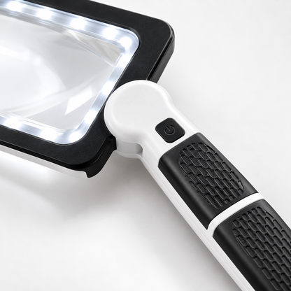 5X Large-View 48-LED Reading Magnifier with Adjustable Folding Handle
