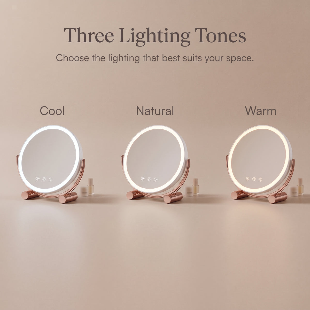 LED Vanity Mirror with 3 Light Modes & Adjustable Angle