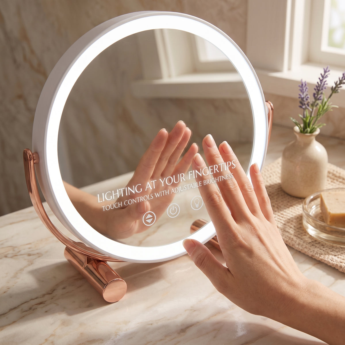 LED Vanity Mirror with 3 Light Modes & Adjustable Angle