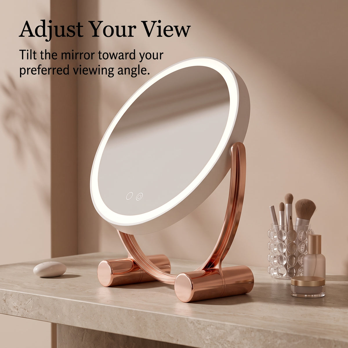 LED Vanity Mirror with 3 Light Modes & Adjustable Angle