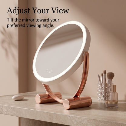 LED Vanity Mirror with 3 Light Modes & Adjustable Angle
