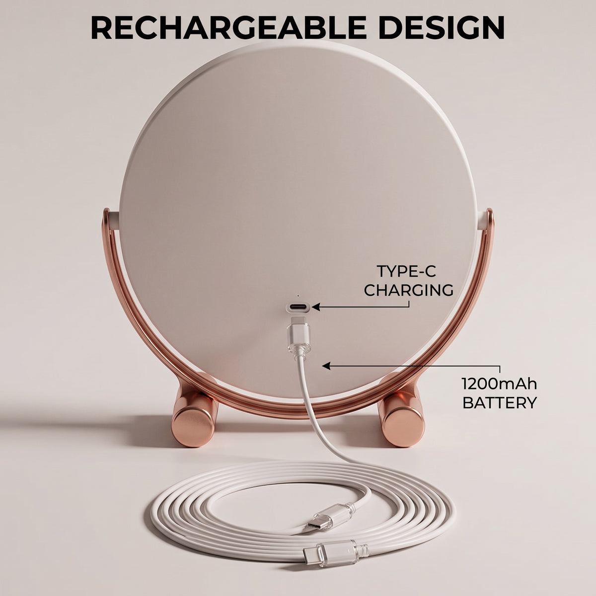 LED Vanity Mirror with 3 Light Modes & Adjustable Angle
