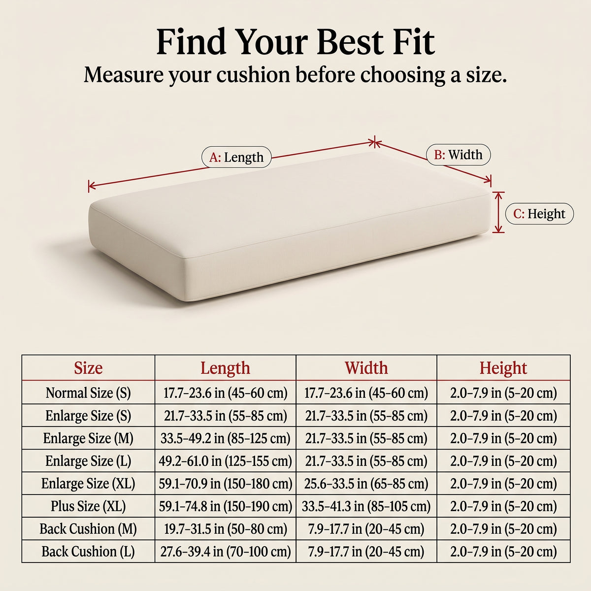 Leather-Look Stretch Sofa Cushion Cover with 360° Elastic Fit