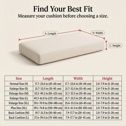 Leather-Look Stretch Sofa Cushion Cover with 360° Elastic Fit