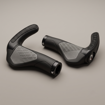 Ergonomic Lock-On Bicycle Grips with Adjustable Bar Ends