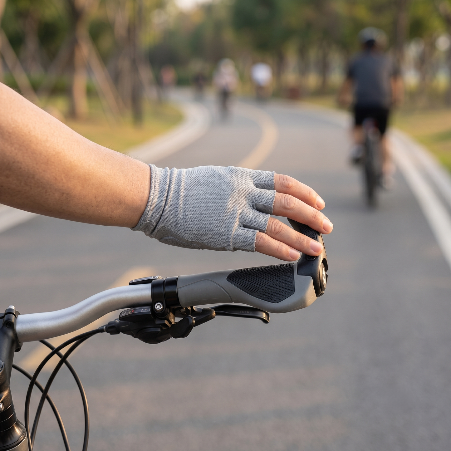Ergonomic Lock-On Bicycle Grips with Adjustable Bar Ends