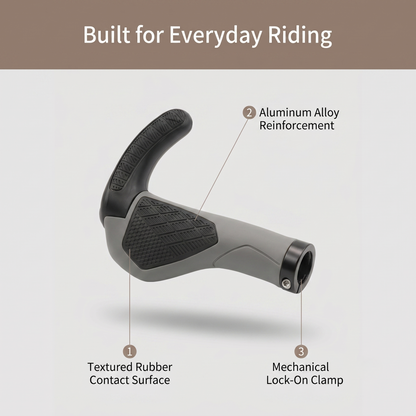 Ergonomic Lock-On Bicycle Grips with Adjustable Bar Ends