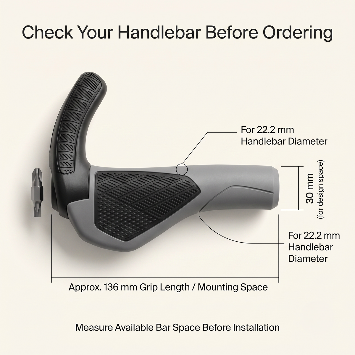 Ergonomic Lock-On Bicycle Grips with Adjustable Bar Ends