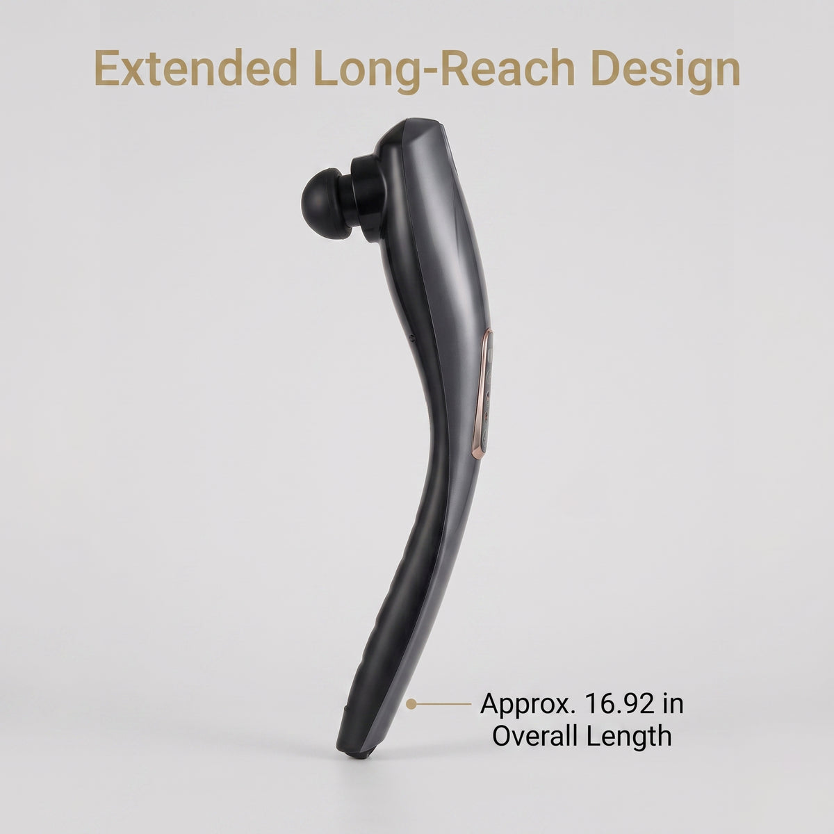 Long-Reach Percussion Massage Wand with 6 Interchangeable Heads