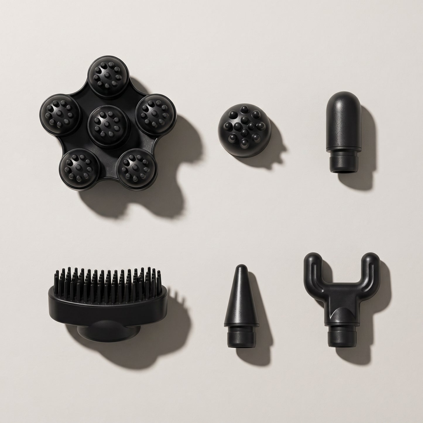 Long-Reach Percussion Massage Wand with 6 Interchangeable Heads
