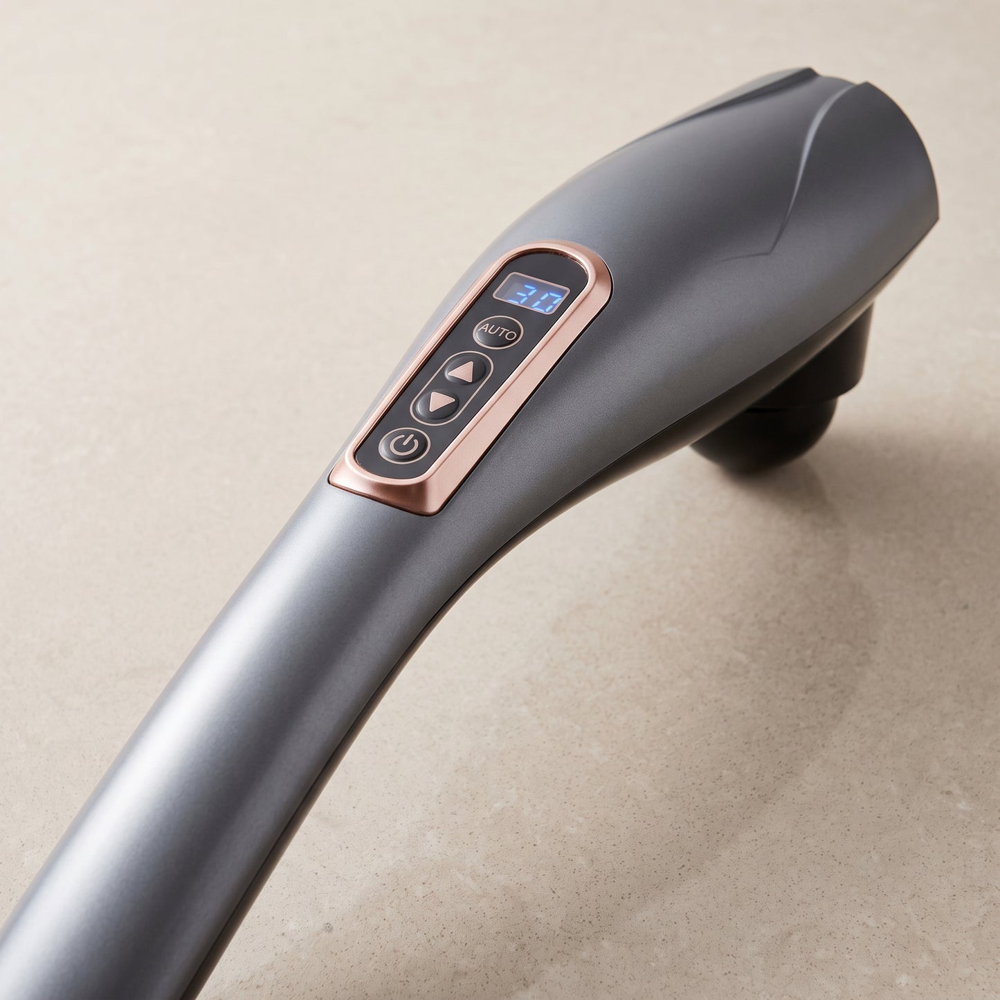 Long-Reach Percussion Massage Wand with 6 Interchangeable Heads