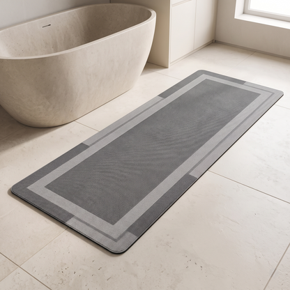 Low-Profile Bathroom Runner Mat with Rubber Backing