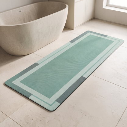 Low-Profile Bathroom Runner Mat with Rubber Backing